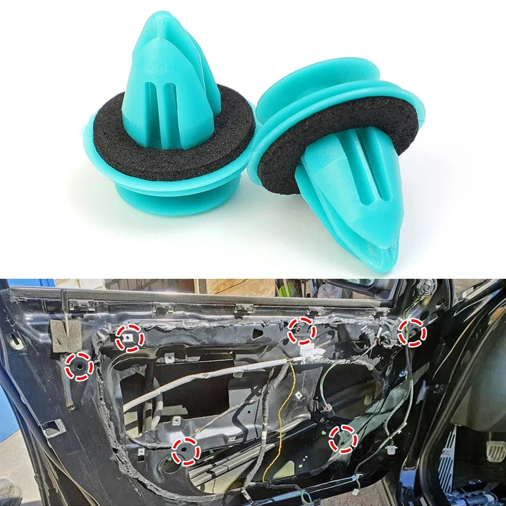Clip de panneau de porte automatique avec bague d'étanchéité, 100 à 20 pièces, fixation automatique, Rivet, Clip de retenue de pare-chocs,