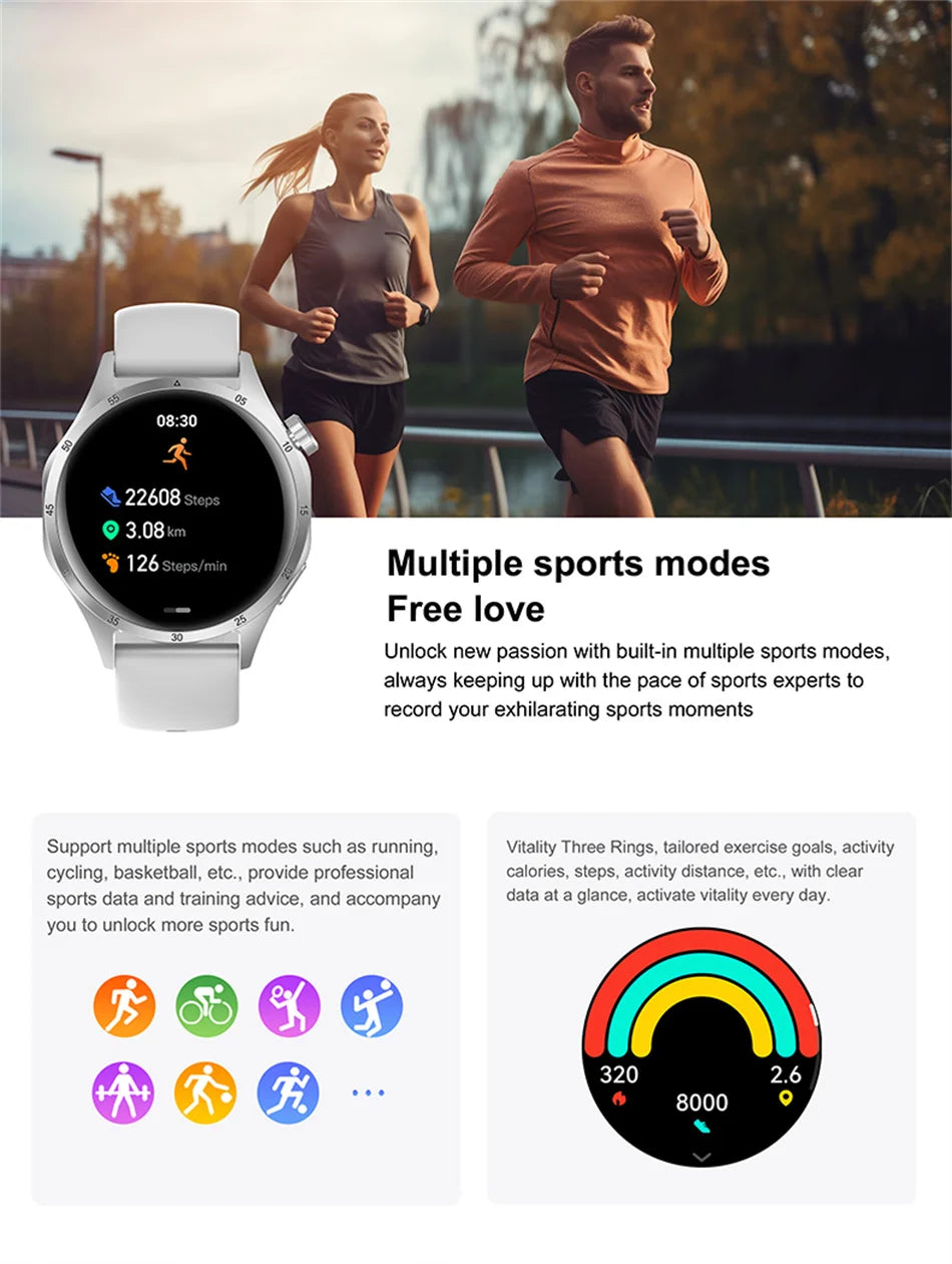 Nouvelle Montre Connectée de Suivi de Santé 2026 pour Hommes avec Suivi du Sommeil, Rappels, Surveillance de la Fréquence Cardiaque et Modes d'Exercice