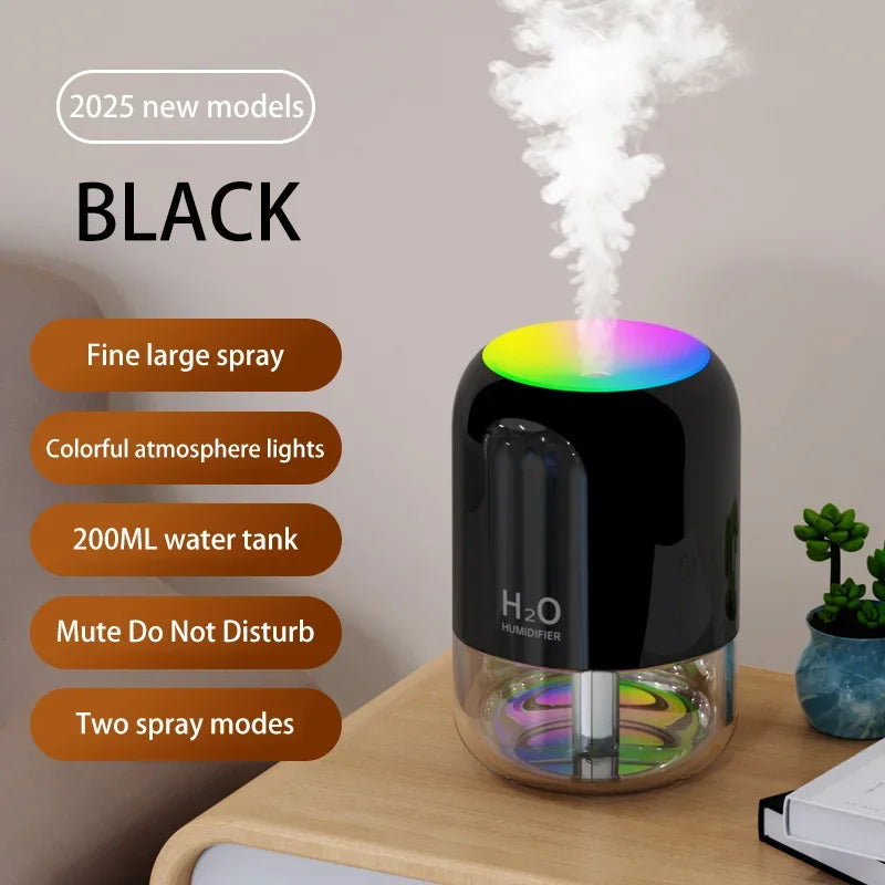 Nouveau mini humidificateur d'air , silencieux,avec lumière d'ambiance.