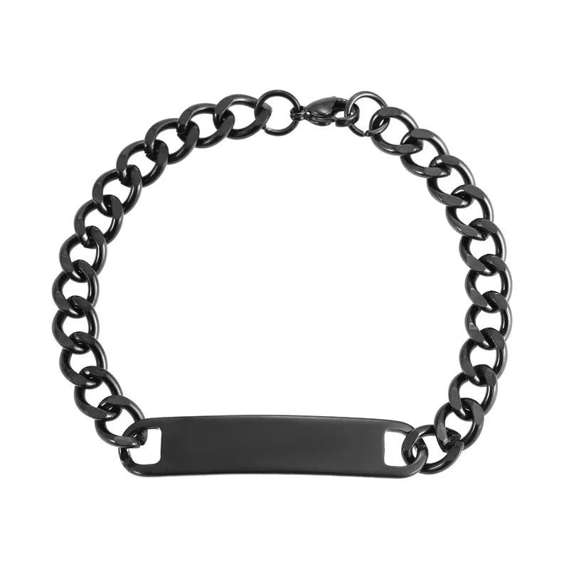 Chaîne à main en acier inoxydable de 7MM, Bracelet Simple pour hommes et femmes.