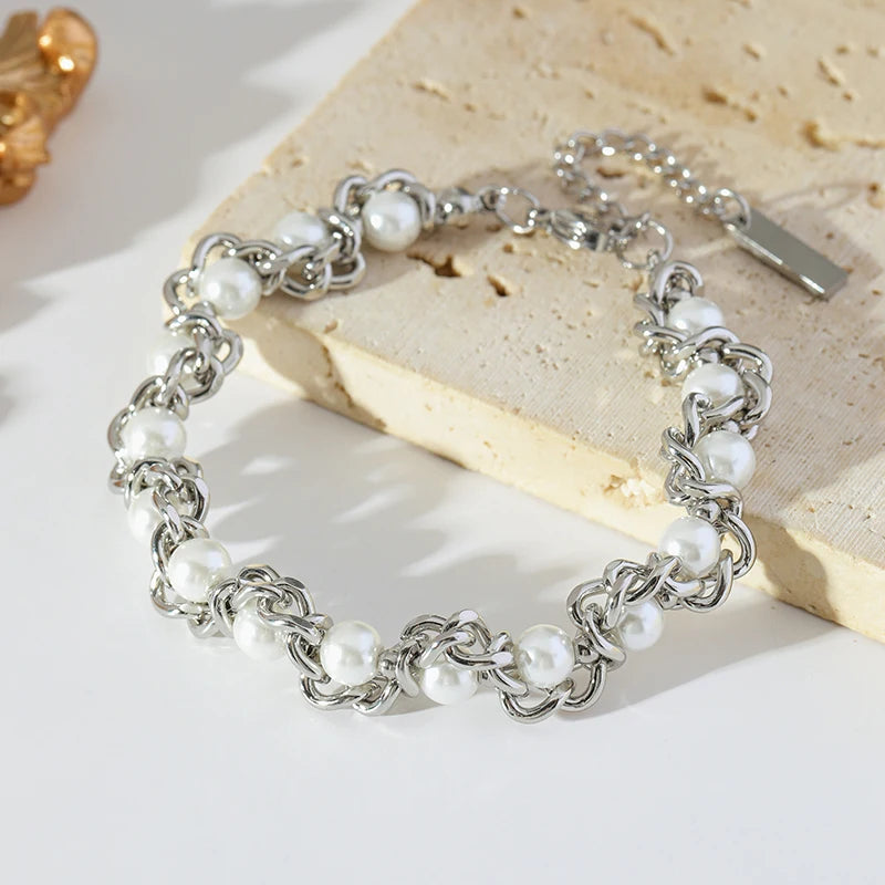 Bracelet Chaîne Acier Inoxydable 316L Femme .