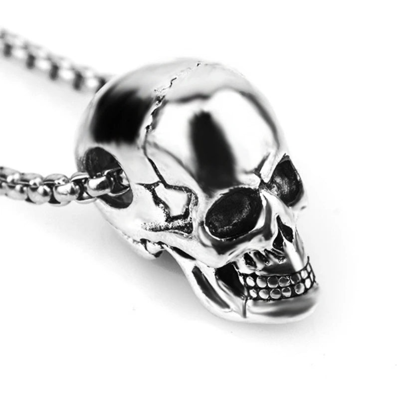 HNSP – collier gothique avec pendentif tête de mort pour hommes, bijoux squelette Punk, accessoires d'halloween