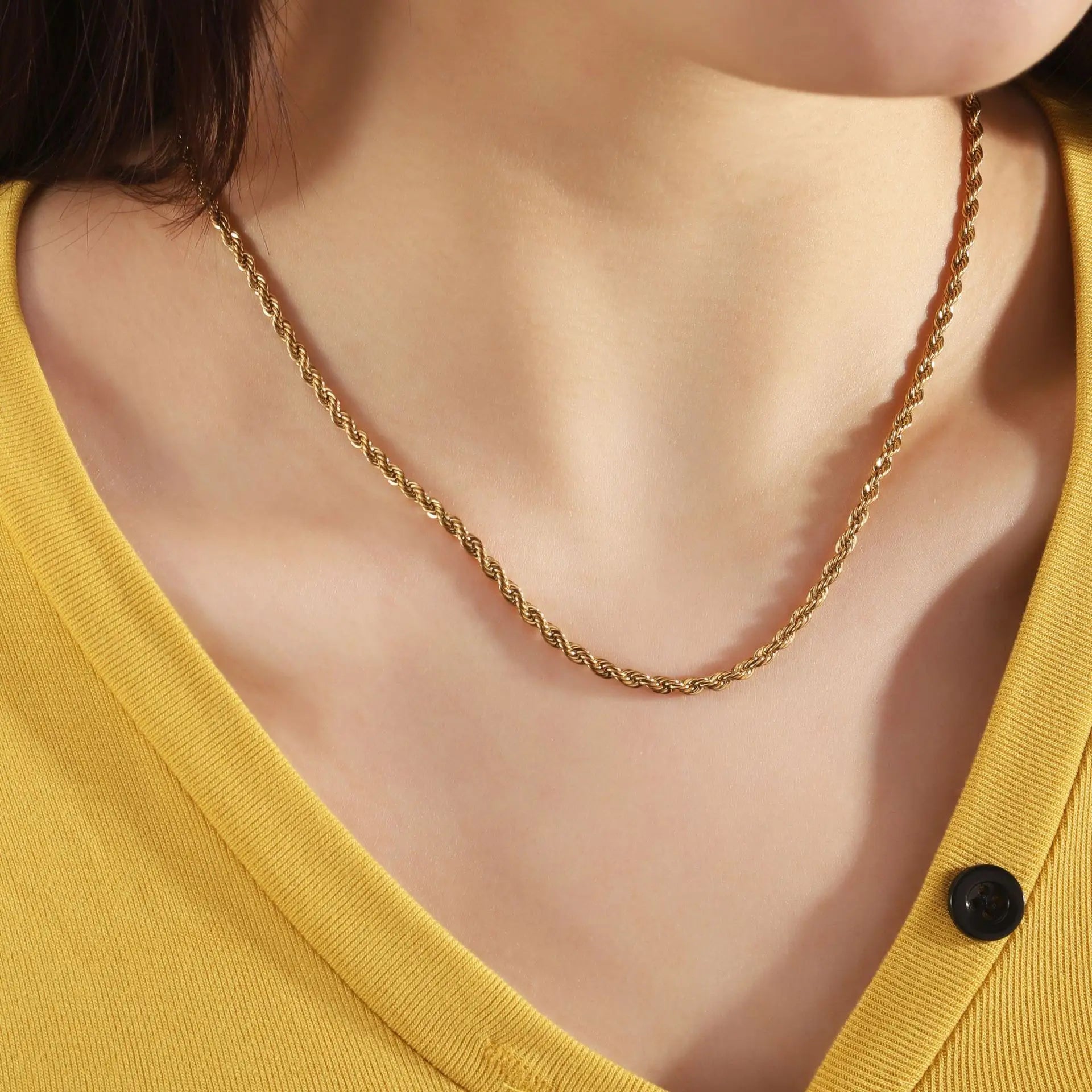 Collier en acier inoxydable 316L HNSP, chaîne torsadée, pour homme, bijoux unisexes, accessoires, largeur 3MM/4MM/5MM