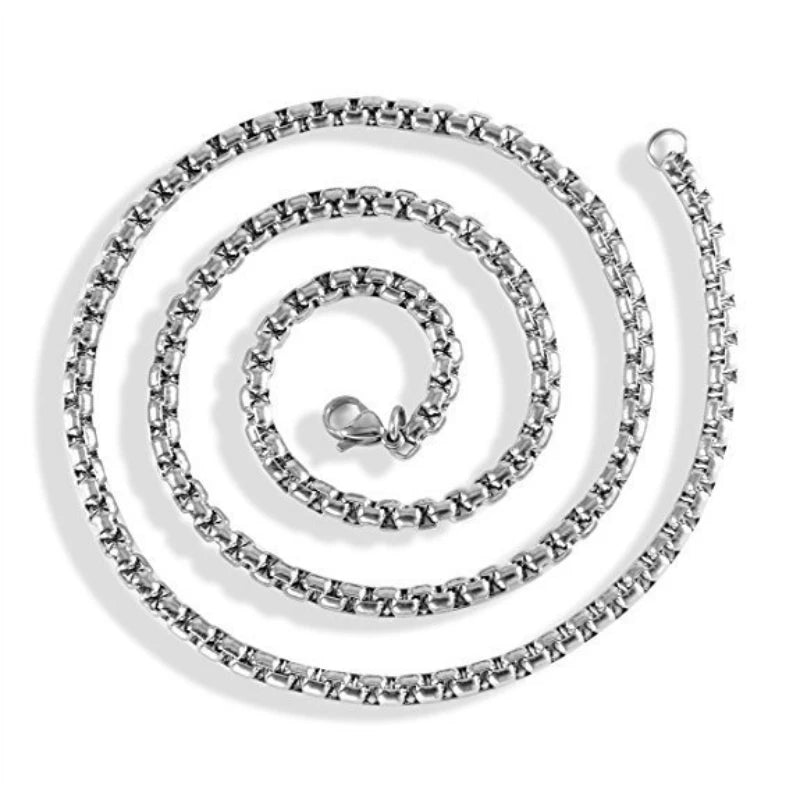Collier chaîne à maillons en acier inoxydable 316L pour hommes.