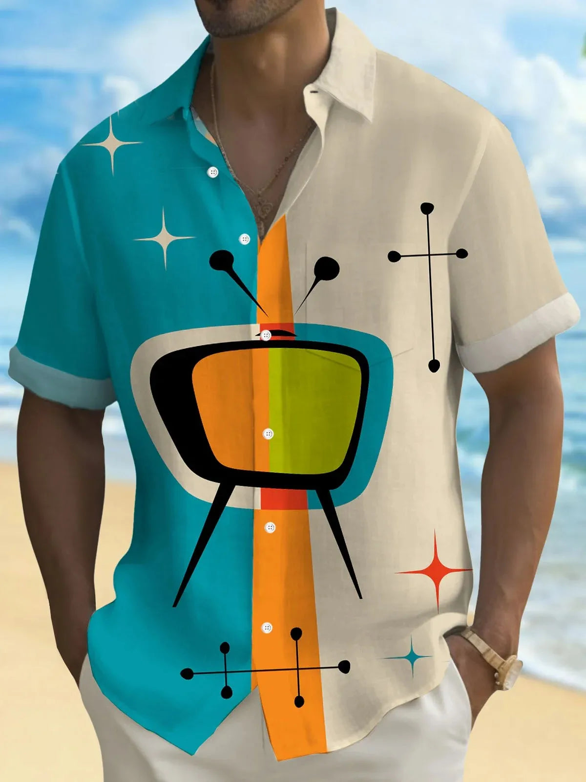 Chemise Hawaïenne Homme | Géométrique Artistique 3D | S à 5XL