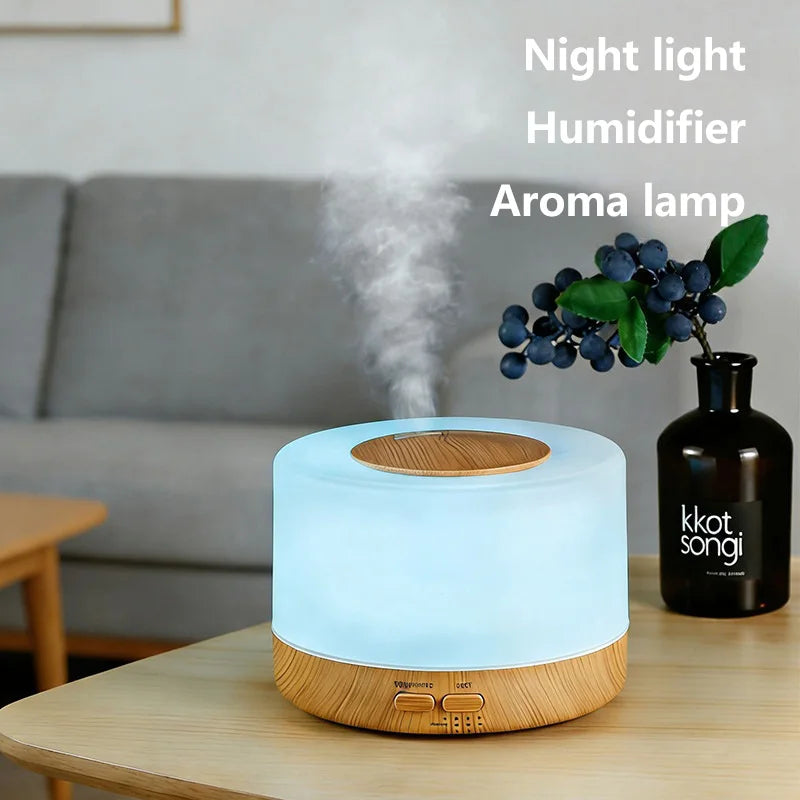 Humidificateur d'aromathérapie à grande capacité de 700 ml, effet bois.