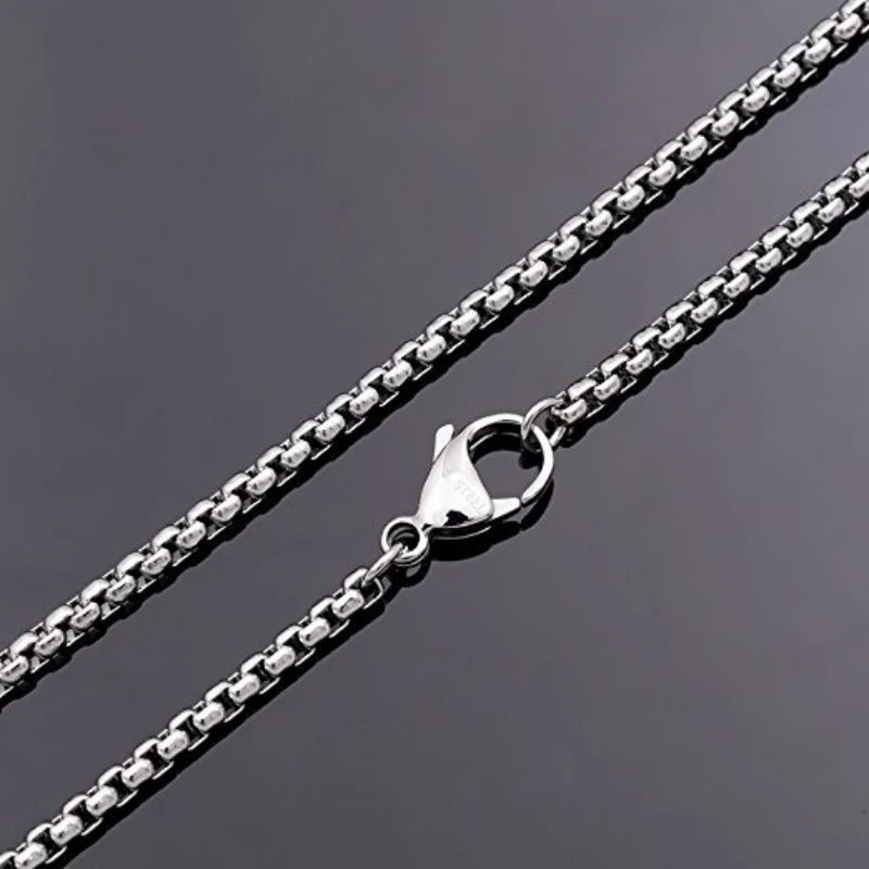 Collier chaîne à maillons en acier inoxydable 316L pour hommes.
