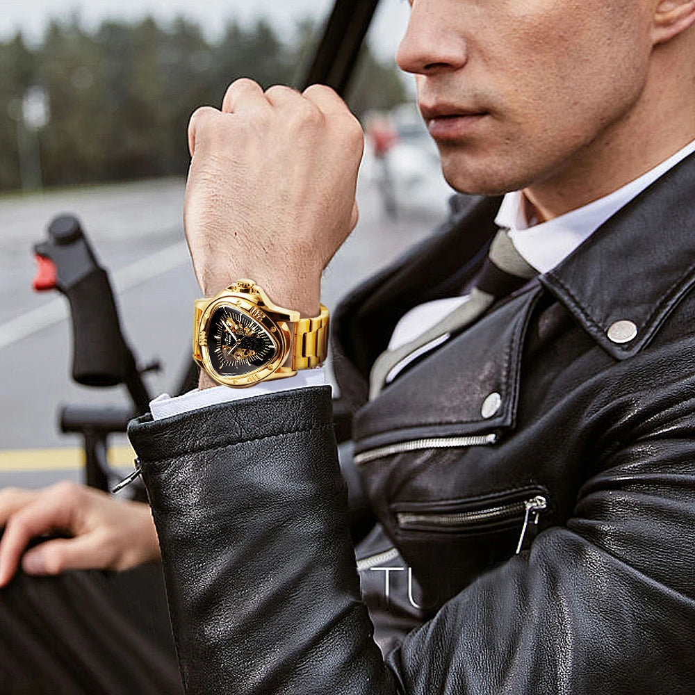 Montre Mécanique Automatique Homme – Style Militaire, Bracelet Acier ou Cuir