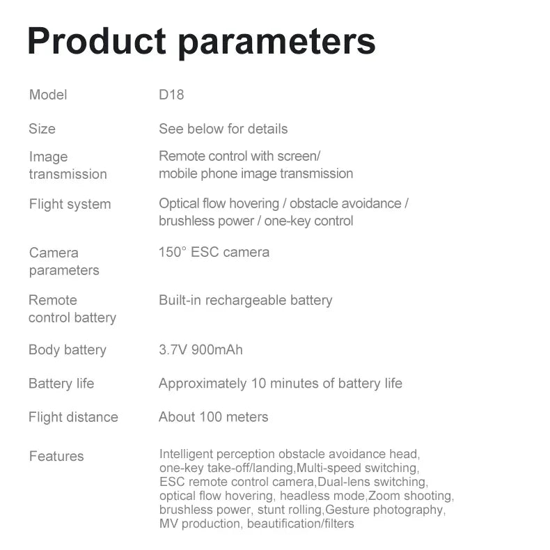 Lenovo D18 Drone 8K aérien HD double caméra intelligente évitement d'obstacles puissance sans brosse 5G WIFI écran télécommande GPS Drone