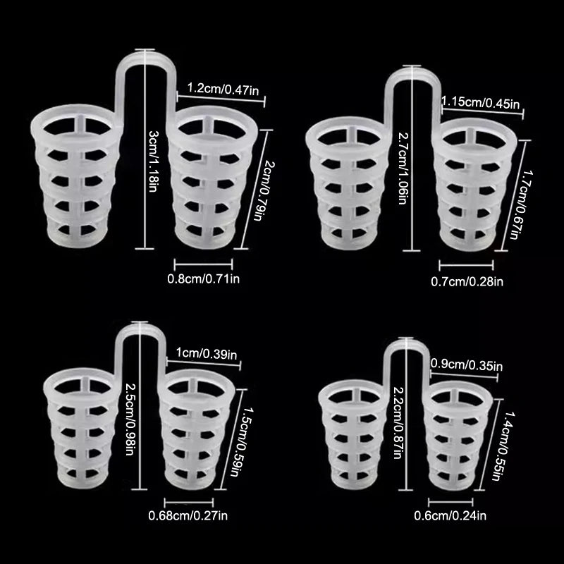 1 4/8 pièces Silicone Anti ronflement dilatateurs nasaux d'aide à l'apnée ronflement pince-nez nez