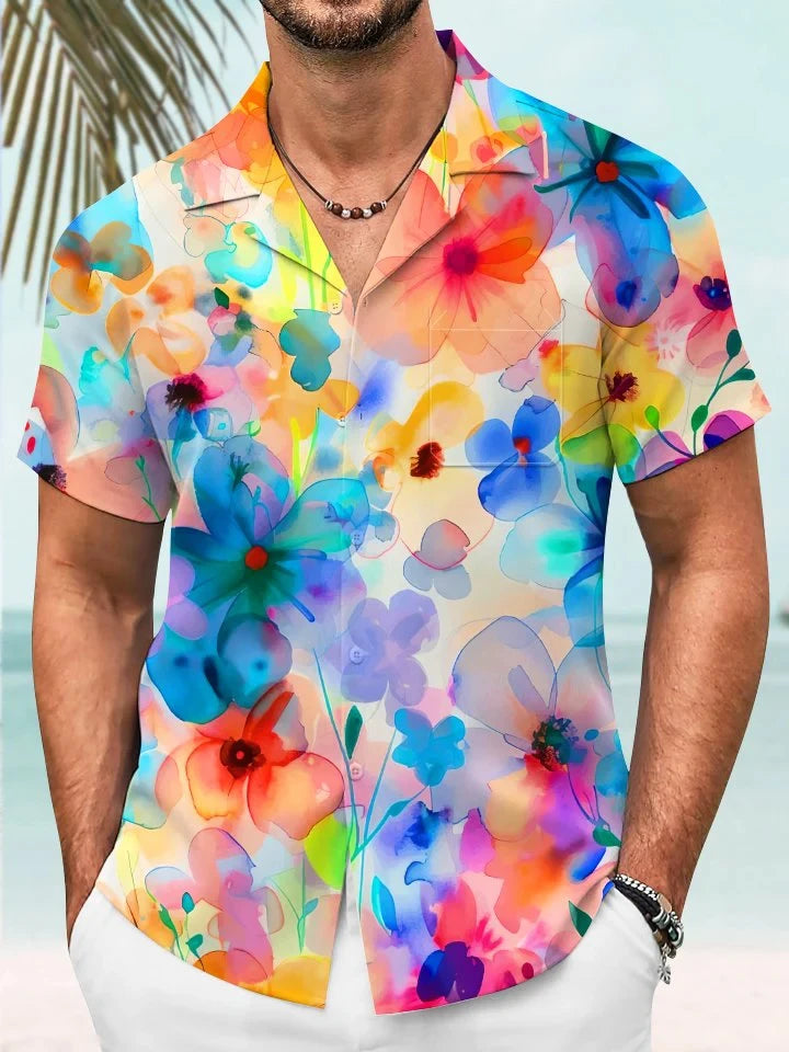 2025 chemise manches courtes florale. Plusieurs coloris disponible