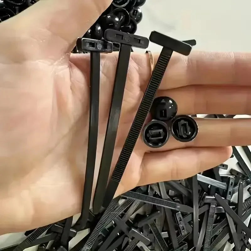 Boucle d'attache de câble en Nylon, attaches à fermeture éclair robustes avec bouton à broche, outil universel à fermeture éclair autobloquante, sangle de fixation pour réparation quotidienne de voiture