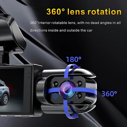 Caméra de tableau de bord pour voitures 1080P, enregistreur vidéo DVR, double caméra de voiture, vue avant et intérieure, enregistrement en boucle, moniteur WiFi Dashcam