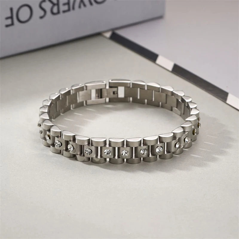 Bracelet Chaîne Acier Inoxydable 316L Femme .