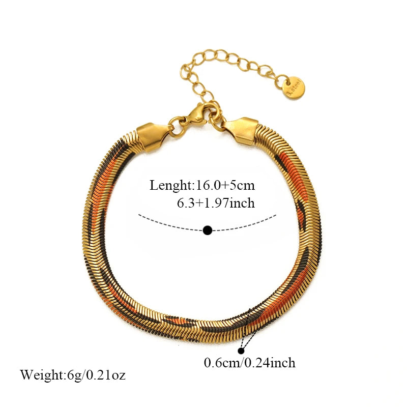 Bracelet jonc en acier inoxydable 316L couleur or pour femmes.