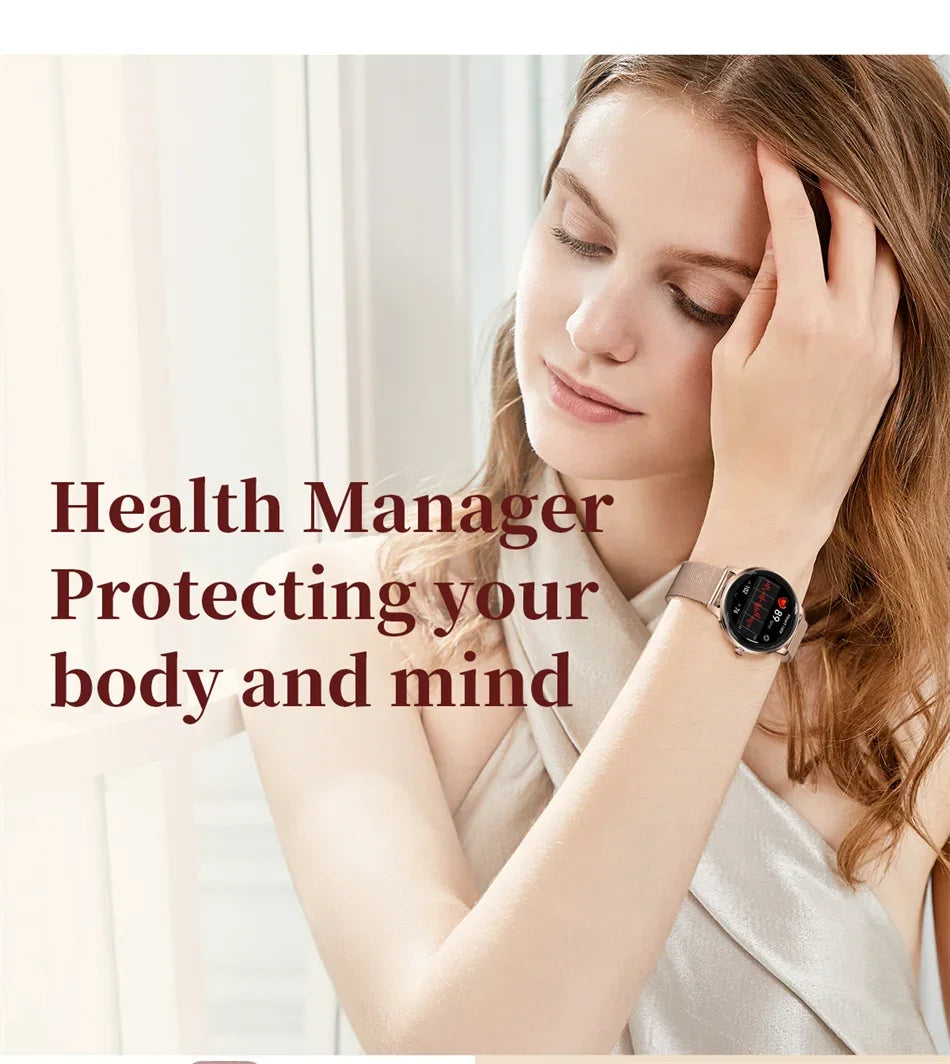 Nouvelle Montre Connectée Ultra-Mince 2026 pour Femme avec Suivi de Santé, Appel Bluetooth, Fréquence Cardiaque, Oxygène Sanguin et Modes Sportifs