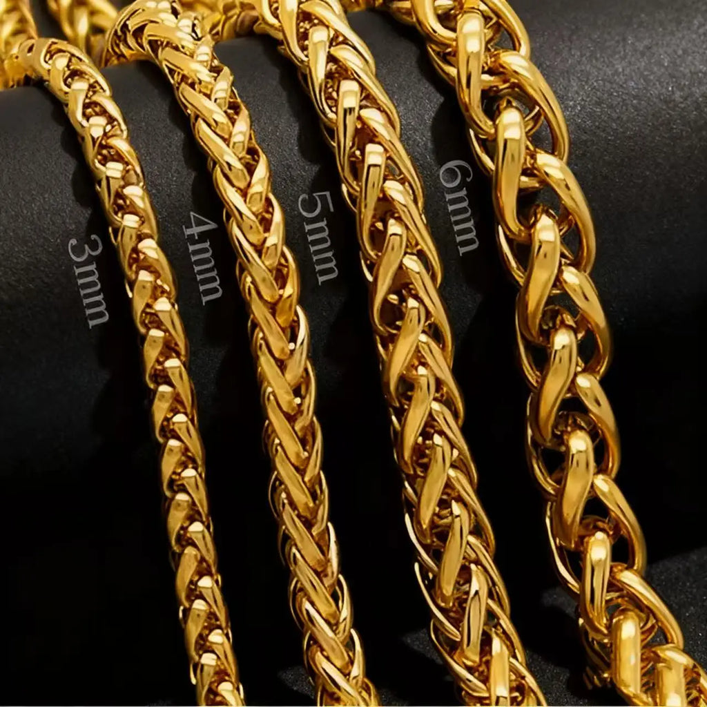 Collier en chaîne torsadée en acier inoxydable HNSP pour hommes, bijoux de cou polyvalents, pendentif, chaîne noire/dorée, accessoires 3/4/5/6/8MM