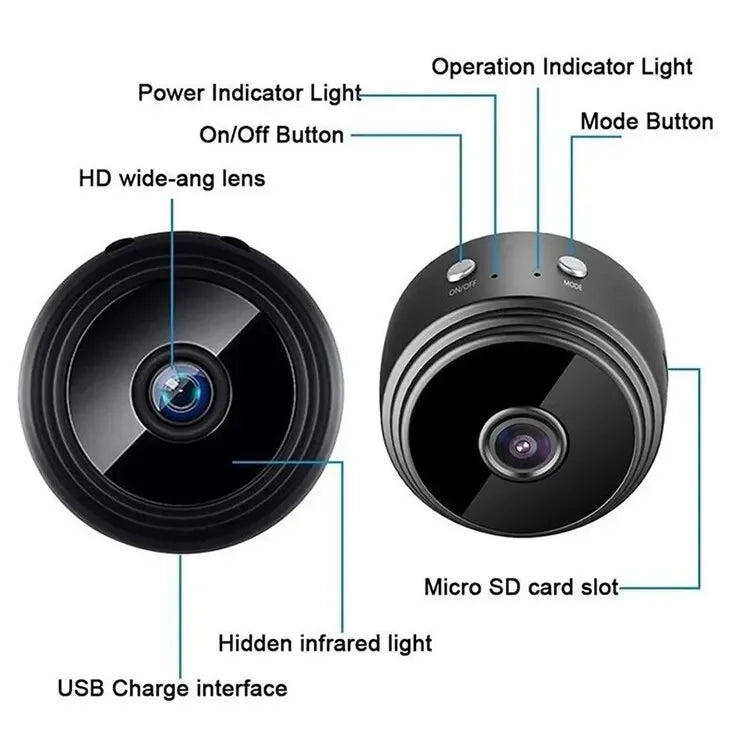 Nouvelle mini caméra A9 WiFi sans fil, protection de sécurité, surveillance à distance, caméscopes, surveillance vidéo, mini caméra intelligente pour la maison, caméra HD