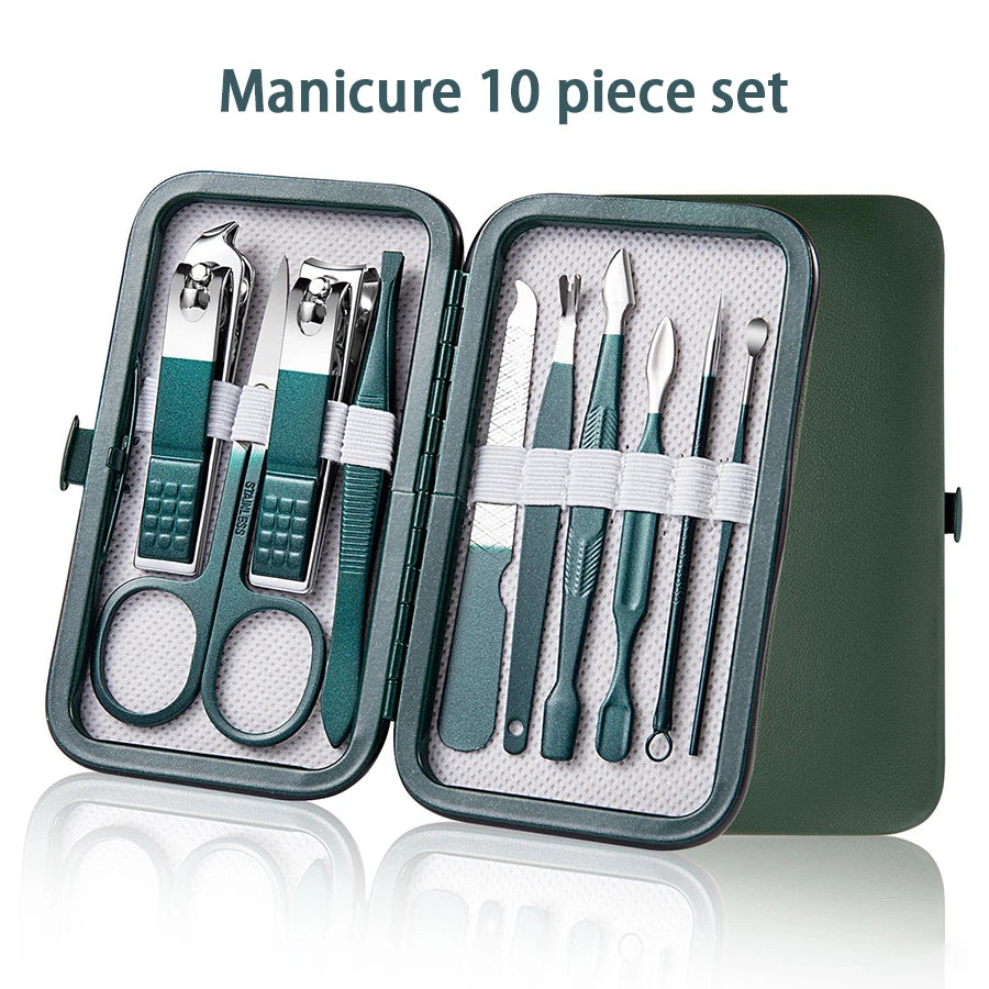 Kit de manucure et pédicure professionnel en acier inoxydable,7 pièces, 10 pièces, 12/18 pièces
