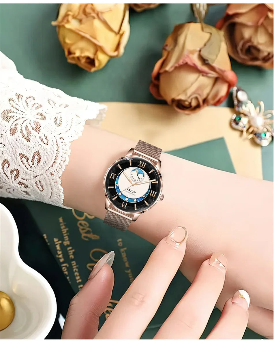 Nouvelle Montre Connectée Ultra-Mince 2026 pour Femme avec Suivi de Santé, Appel Bluetooth, Fréquence Cardiaque, Oxygène Sanguin et Modes Sportifs
