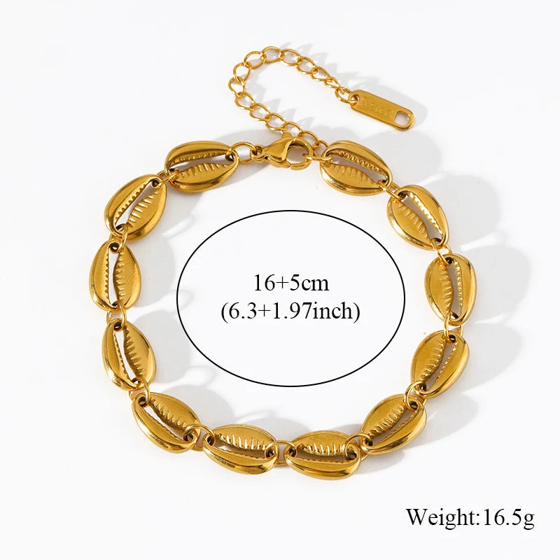 Bracelet jonc en acier inoxydable 316L couleur or pour femmes.