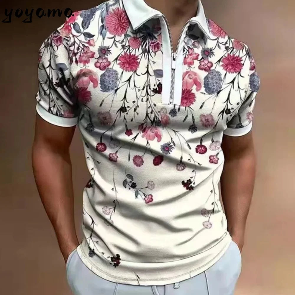 Polo pour hommes mode 3D imprimé respirant