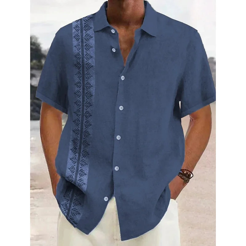 Chemise hawaïenne à motif rayé dégradé