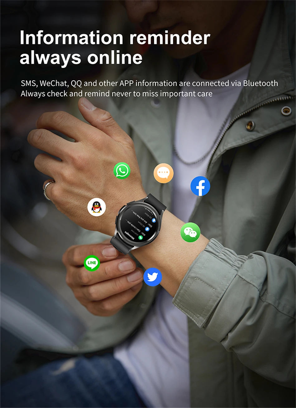 Montre intelligente connectée hommes 1.46 pouces GPS sport Fitness Tracker horloge fréquence  femmes