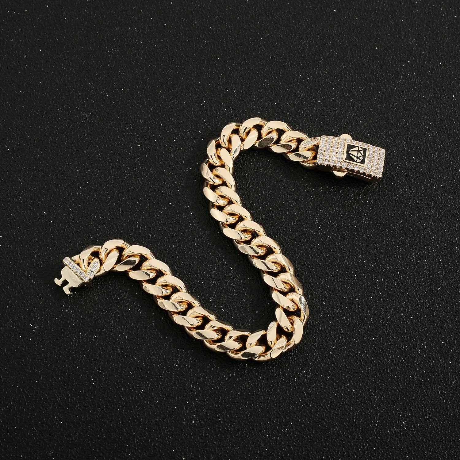 Bracelet de cheville de style Monaco hommes femmes, plaqué or 14 carats.