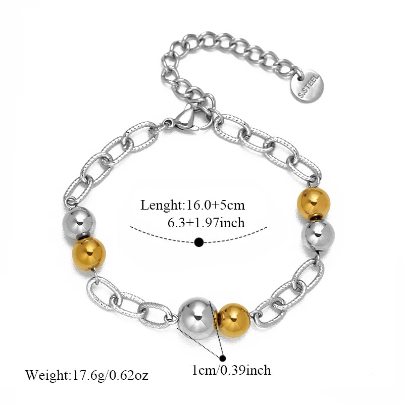 Bracelet jonc en acier inoxydable 316L couleur or pour femmes.