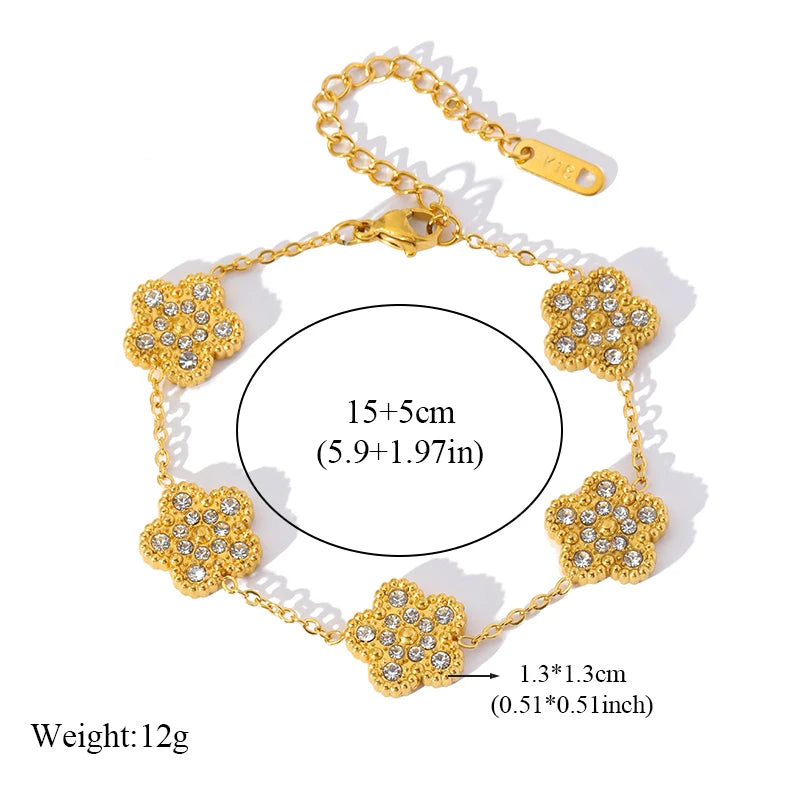 Bracelet en acier inoxydable 316L avec nœud papillon et zircon.