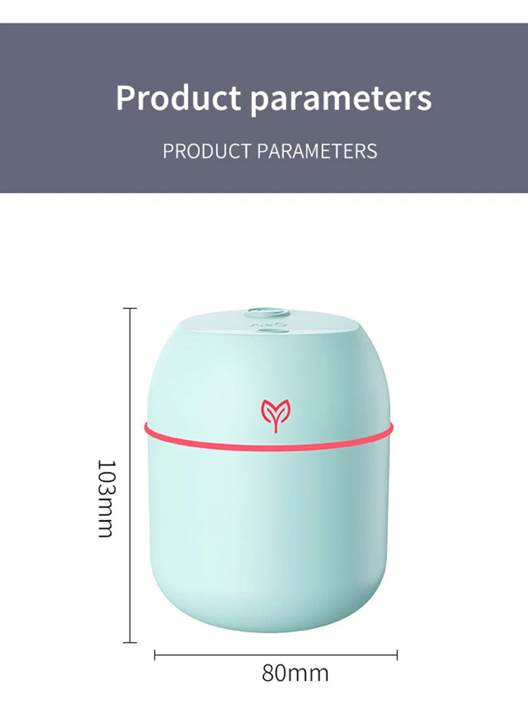 Humidificateur d'air Lenovo 220ML, diffuseur d'arôme à brume fraîche, lumière LED nocturne,