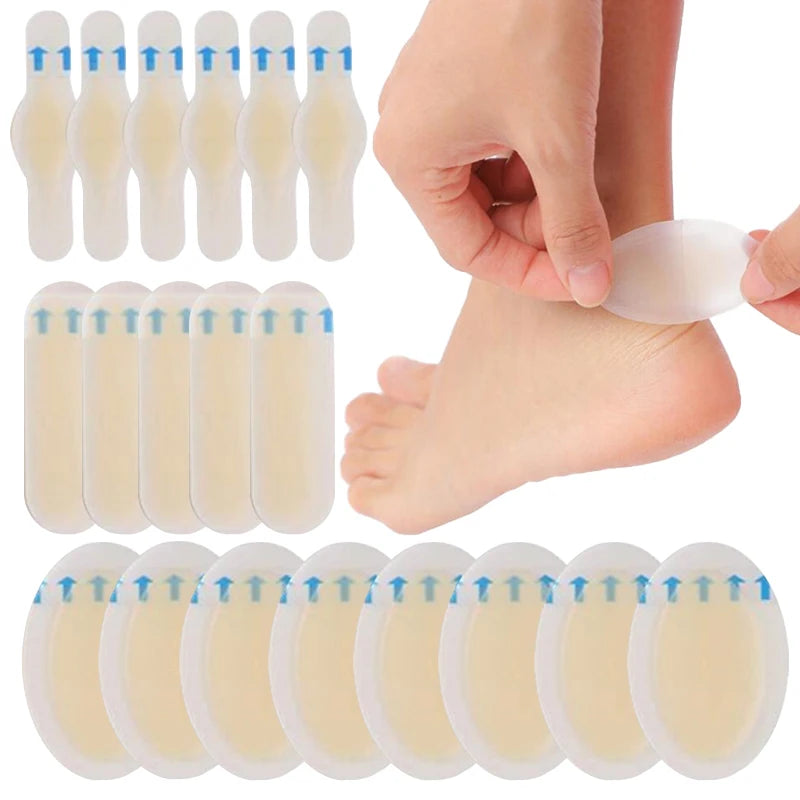 Plâtre de gel hydrocolloïdal adhésif pour ampoules, autocollant de talon anti-usure, patch de pédicure, outils de soin des pieds, 24 pièces, 5 pièces