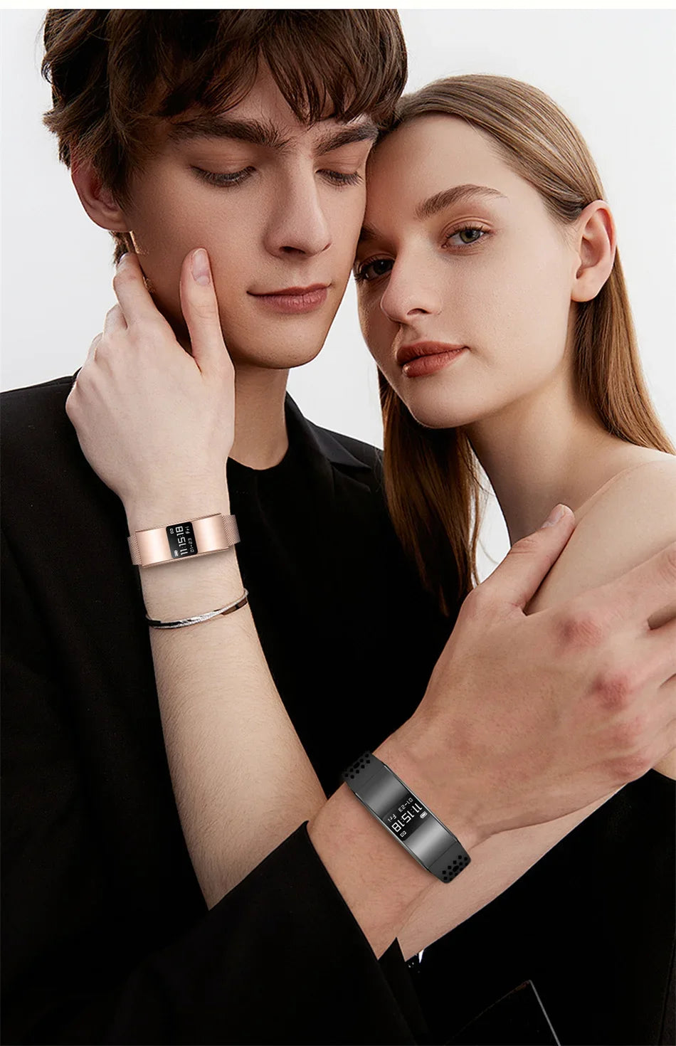 Nouveau Bracelet Connecté Ultra-Mince 3,5 mm 2026 avec Suivi de Fréquence Cardiaque et d'Oxygène Sanguin, Design Courbé, Alerte d'Appels, Bracelet Intelligent Élégant pour Femme