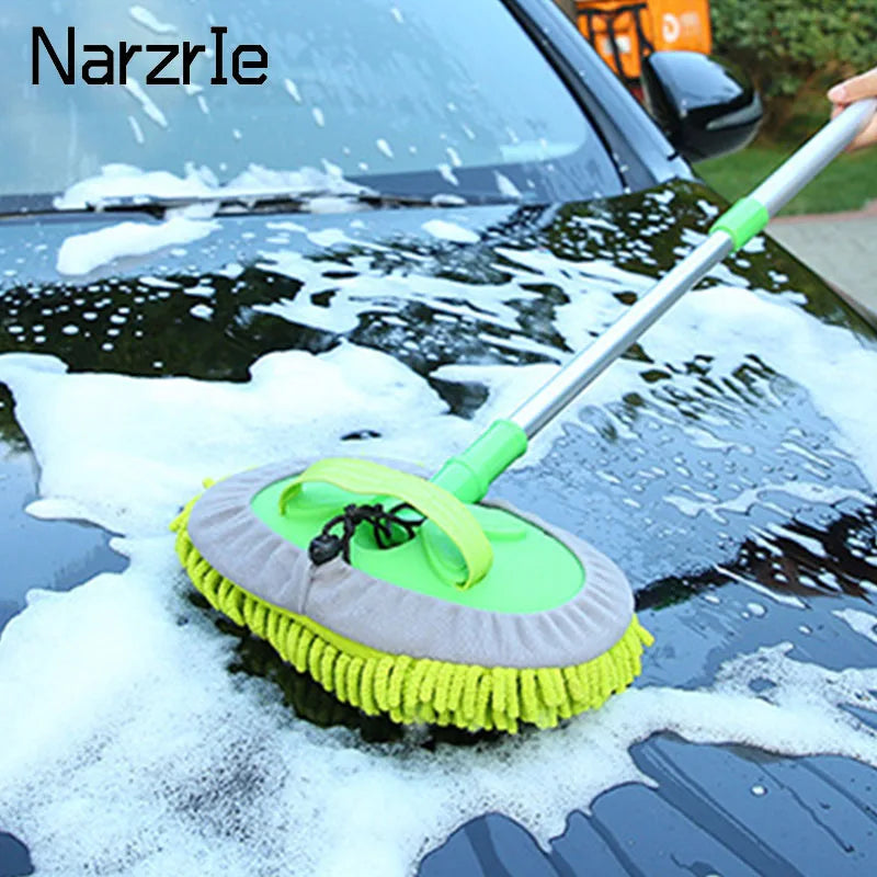 Brosse de nettoyage de voiture, réglable, Super absorbante, brosse de lavage de voiture, télescopique à Long manche, vadrouille de nettoyage, accessoires automobiles