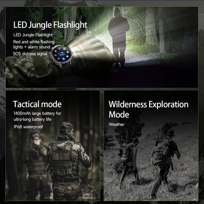 Smartwatch Militaire GUHUAVMI 2026 – Écran AMOLED 1,7", Batterie 1400mAh, GPS, Appel Bluetooth