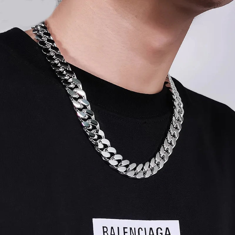 Collier chaîne en acier inoxydable 316L HNSP pour hommes, accessoires de bijouterie, style punk street, chaîne épaisse et lourde pour homme