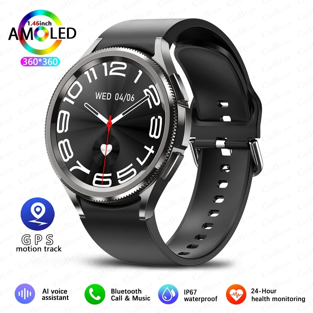 Montre intelligente connectée hommes 1.46 pouces GPS sport Fitness Tracker horloge fréquence  femmes