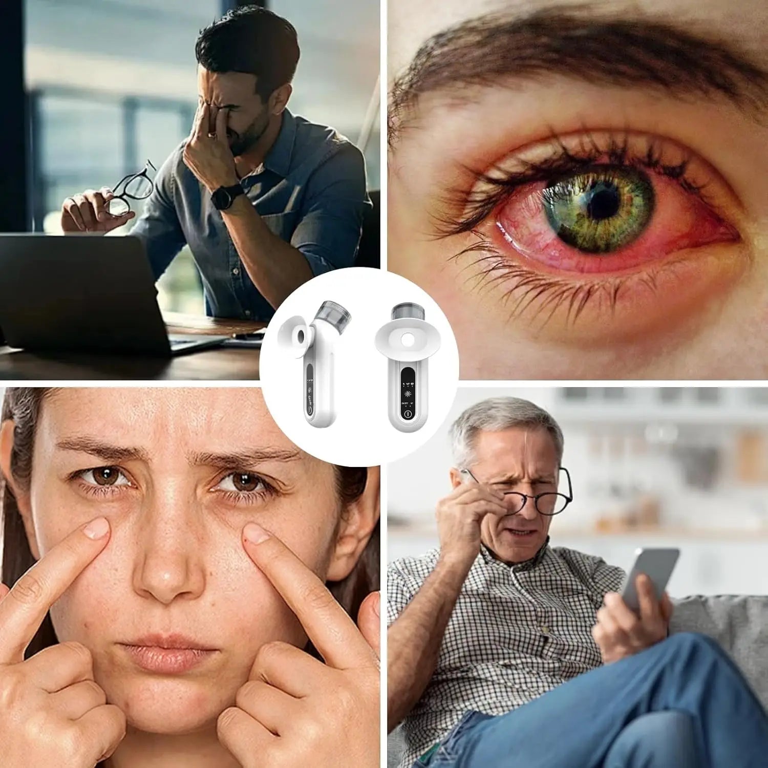 Vaporisateur Oculaire Hydratant – Soin Yeux Secs Portable Rechargeable