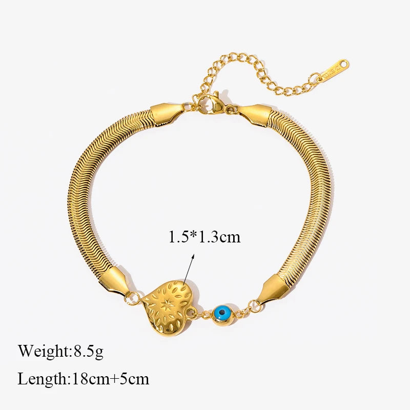 Bracelet jonc en acier inoxydable 316L couleur or pour femmes.