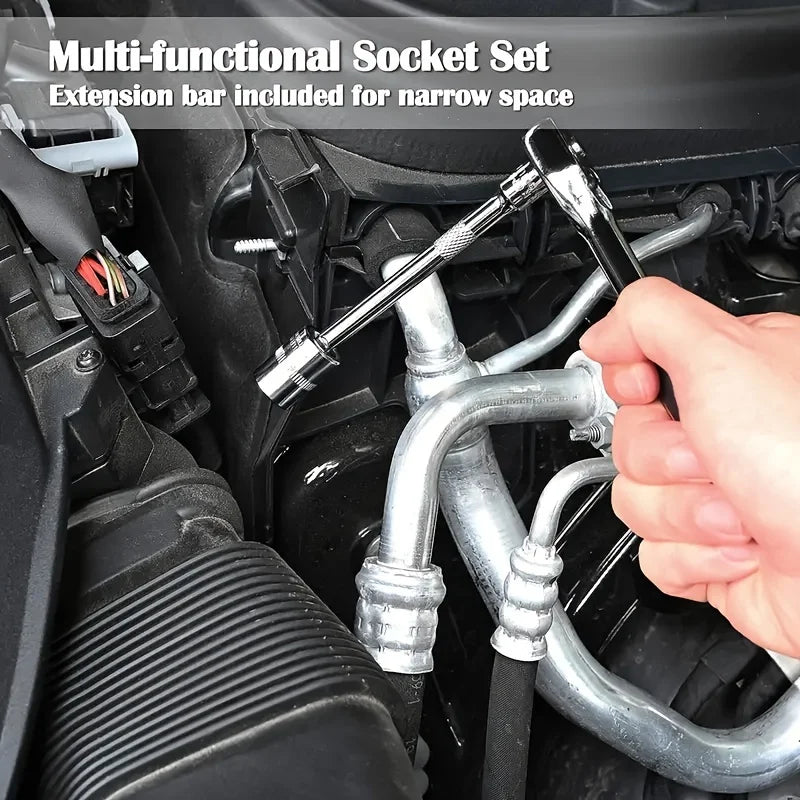 Kit d'Outils Professionnel 46 Pièces – Coffret à Cliquet pour Entretien Auto & Bricolage
