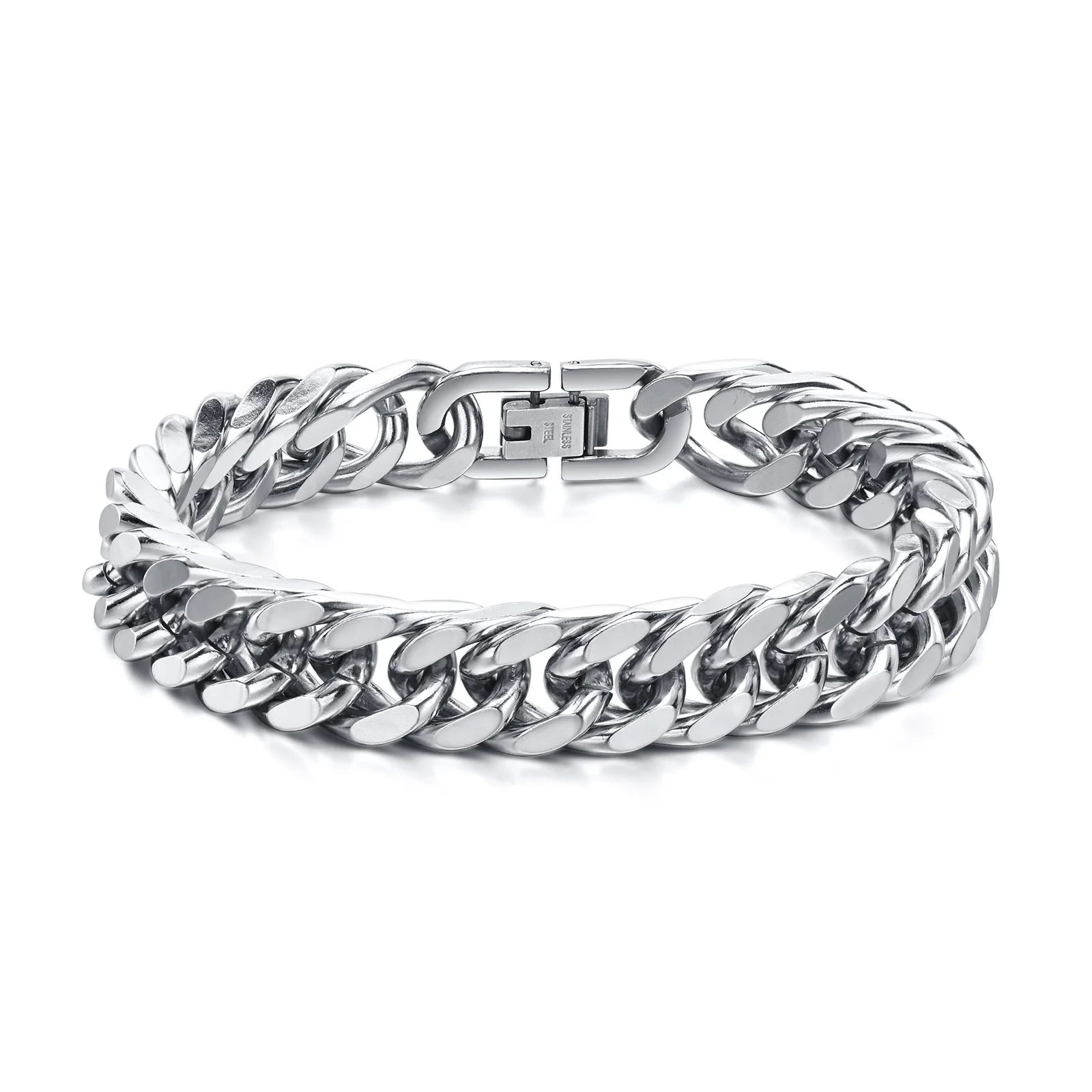 Bracelets cubains en acier inoxydable pour hommes