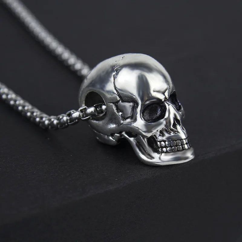HNSP – collier gothique avec pendentif tête de mort pour hommes, bijoux squelette Punk, accessoires d'halloween