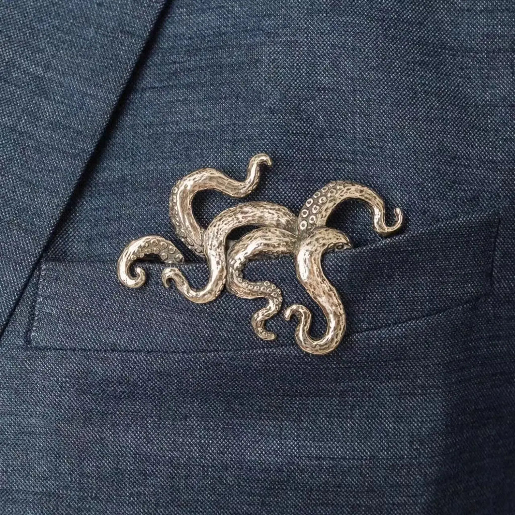 Broche animale rétro — crocodile, tigre & pieuvre