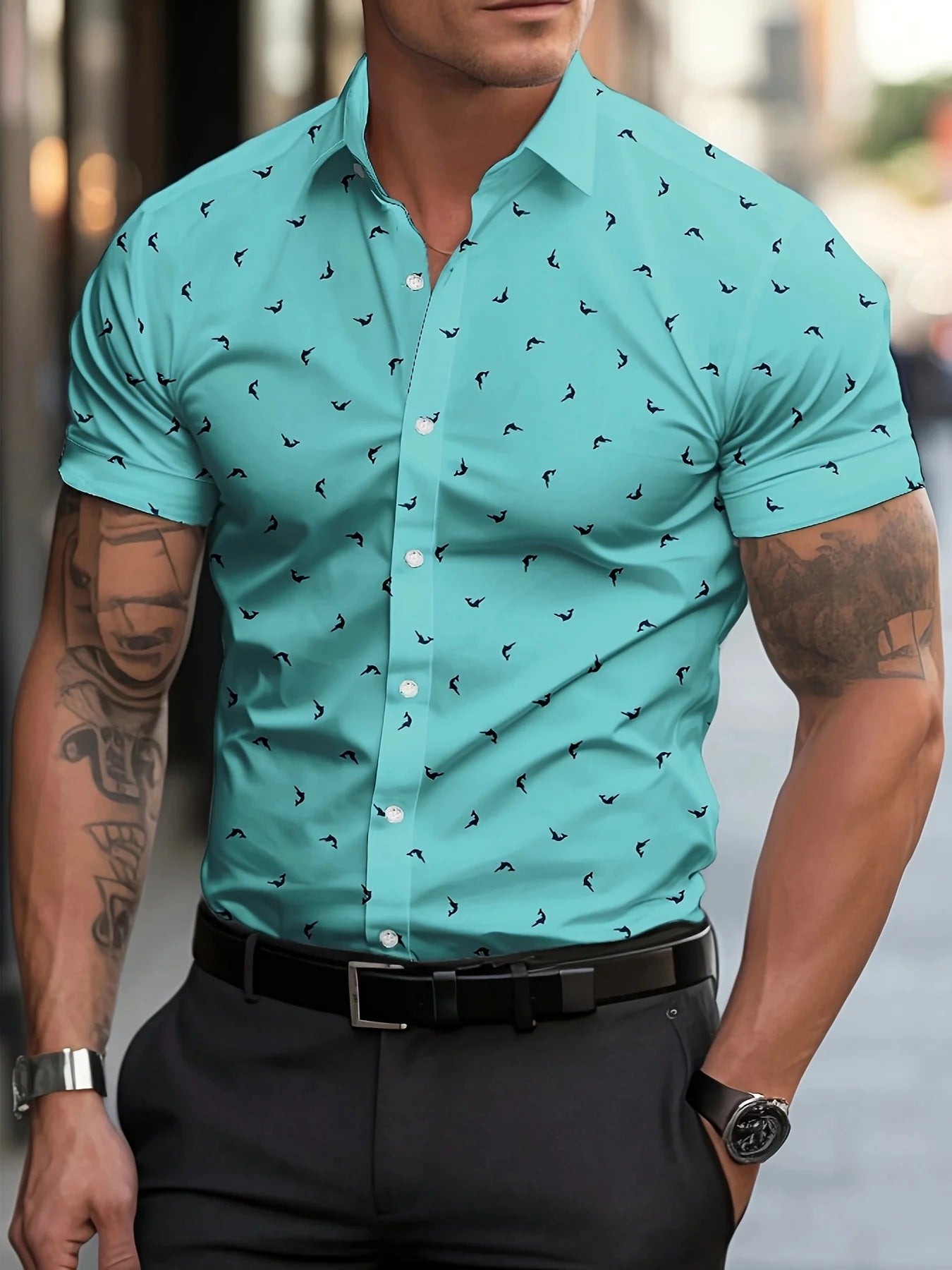 Chemise à manches courtes pour hommes – Tissu léger. Plusieurs coloris
