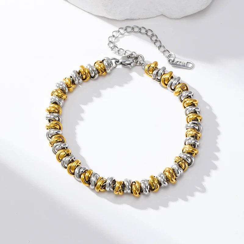 Bracelet acier inoxydable pour femmes couleur or