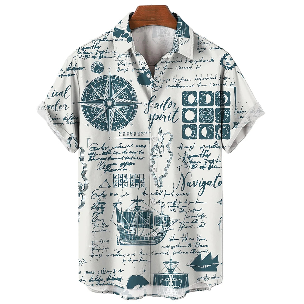 Chemise Hawaïenne Homme | Imprimée 3D Nautique | S à 5XL