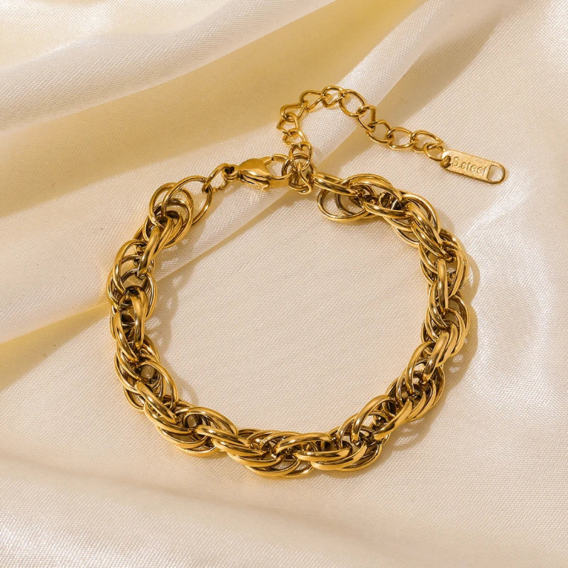Bracelet acier inoxydable pour femmes couleur or