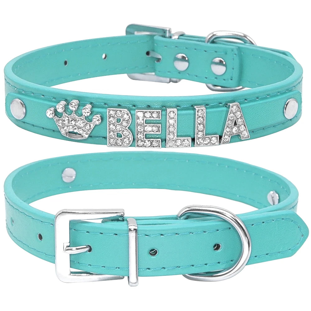 Colliers pour chiots en strass scintillants, personnalisés pour petits chiens, Chihuahua, collier personnalisé avec nom gratuit, breloques, accessoires pour animaux de compagnie