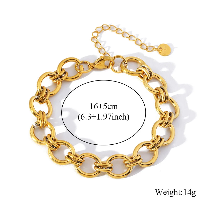 Bracelet acier inoxydable pour femmes couleur or